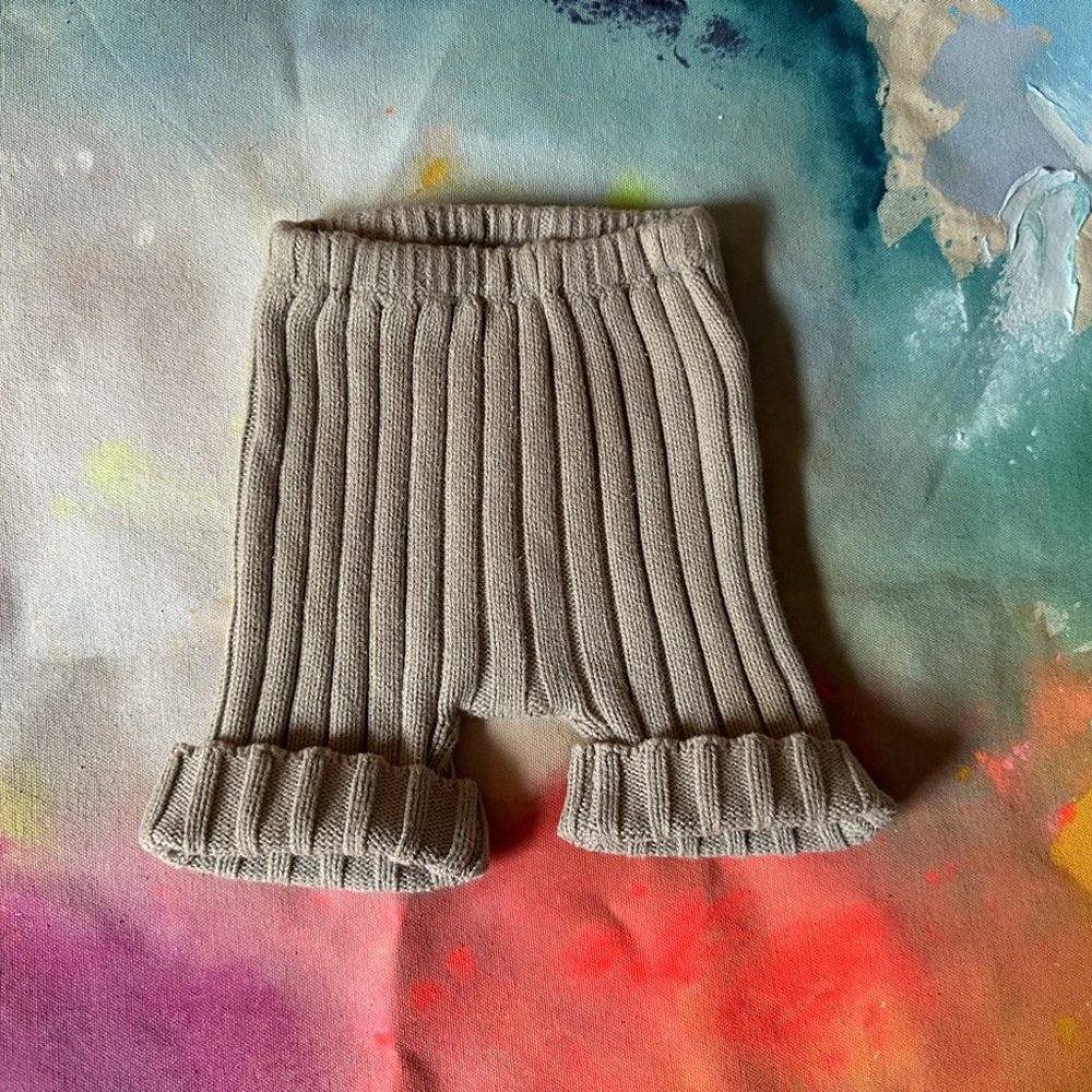 Oeuf 100% Cotton Knit Bike Shorts Taupe